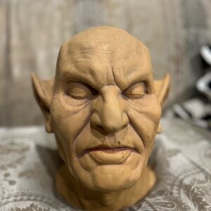 Realistic Goblin Head Sculpture
